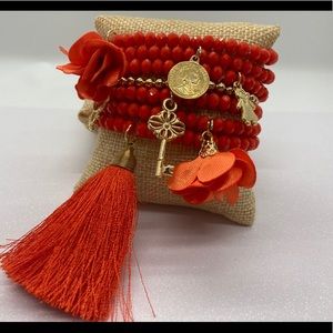 Crystal and tassel bracelets